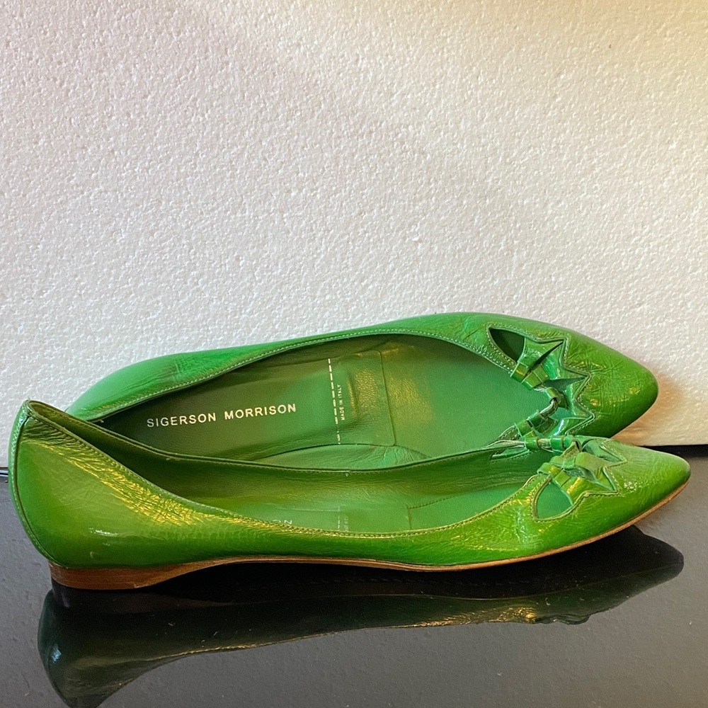 Sigerson Morrison Bright Green Flats
